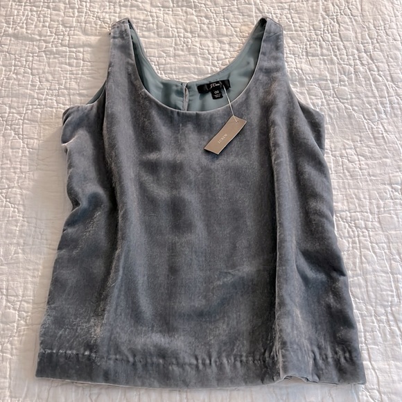 NWT J. Crew Ultraluxe Velvet Tank in Gentle Sea - Picture 6 of 9